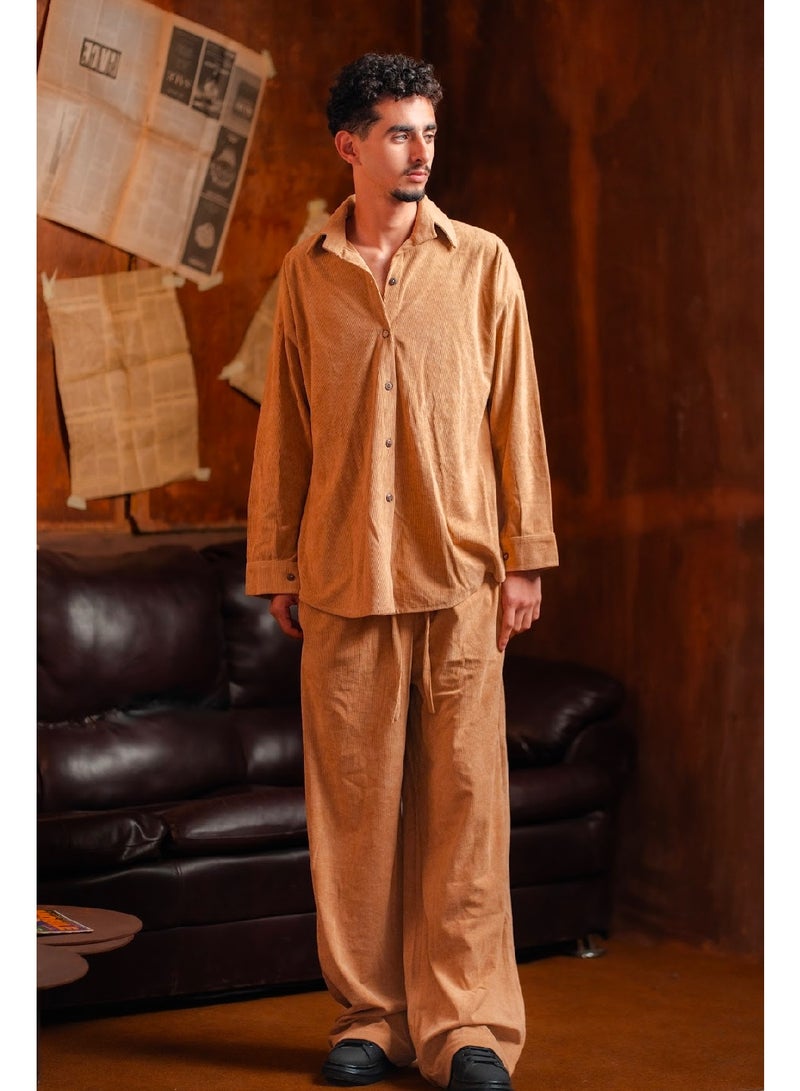 كنزه طقم قطيفة (قميص + بنطلون) - Image 2